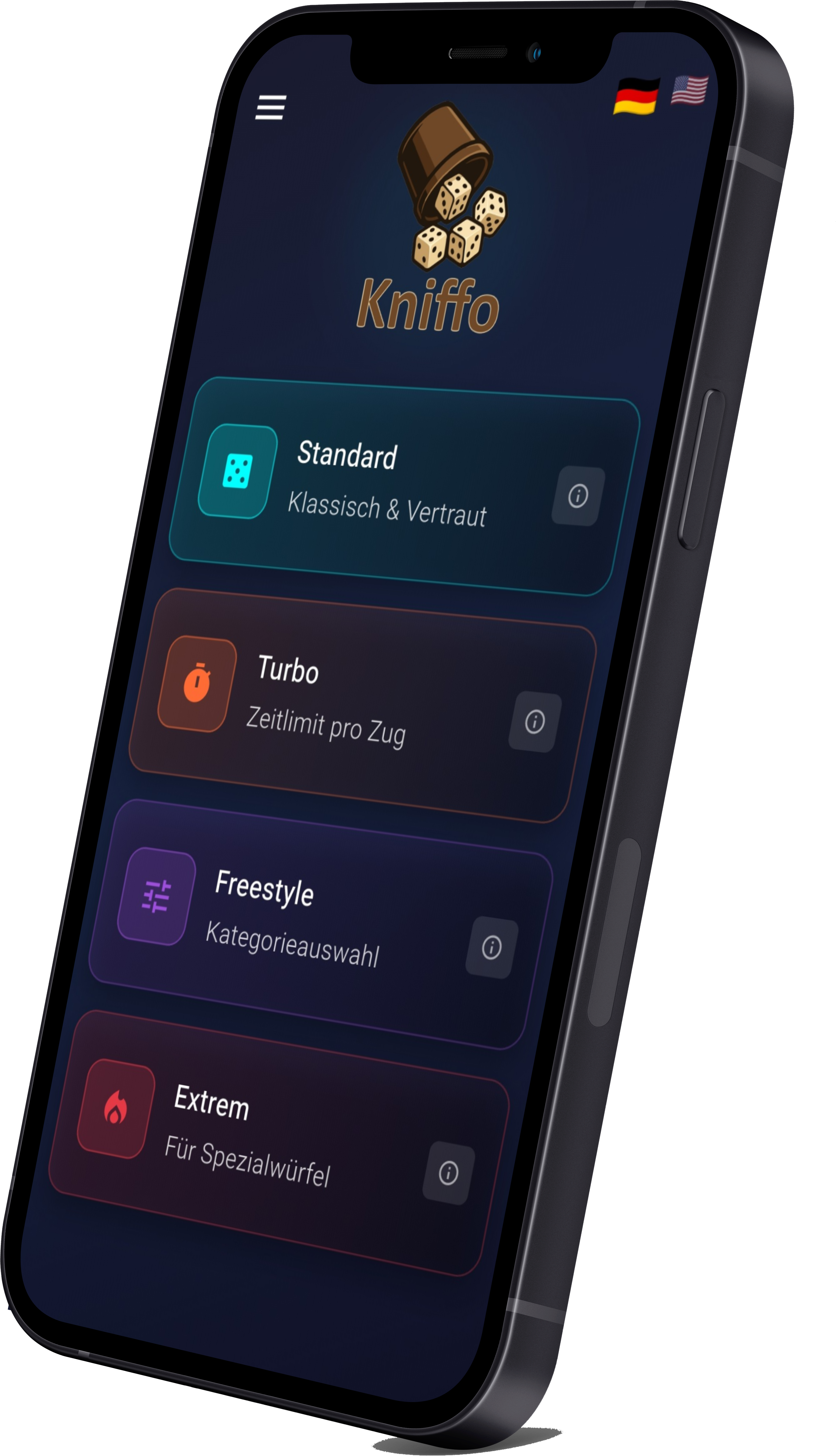 Kniffo App Screenshot - Spielmodi